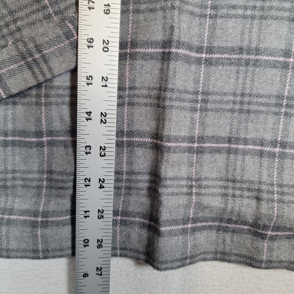 NWT Brooks Brothers Plaid Pajama Button Up Top Womens Sz Medium Gray 100% Cotton - Picture 5 of 6